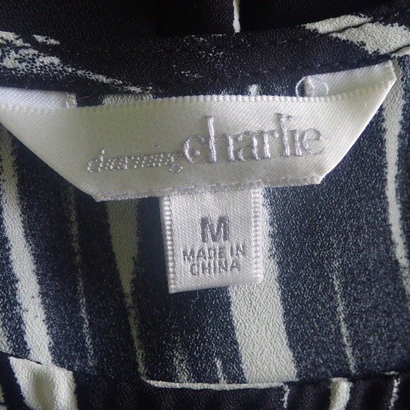 Charming Charlie Black & White Top - M - Picture 11 of 13